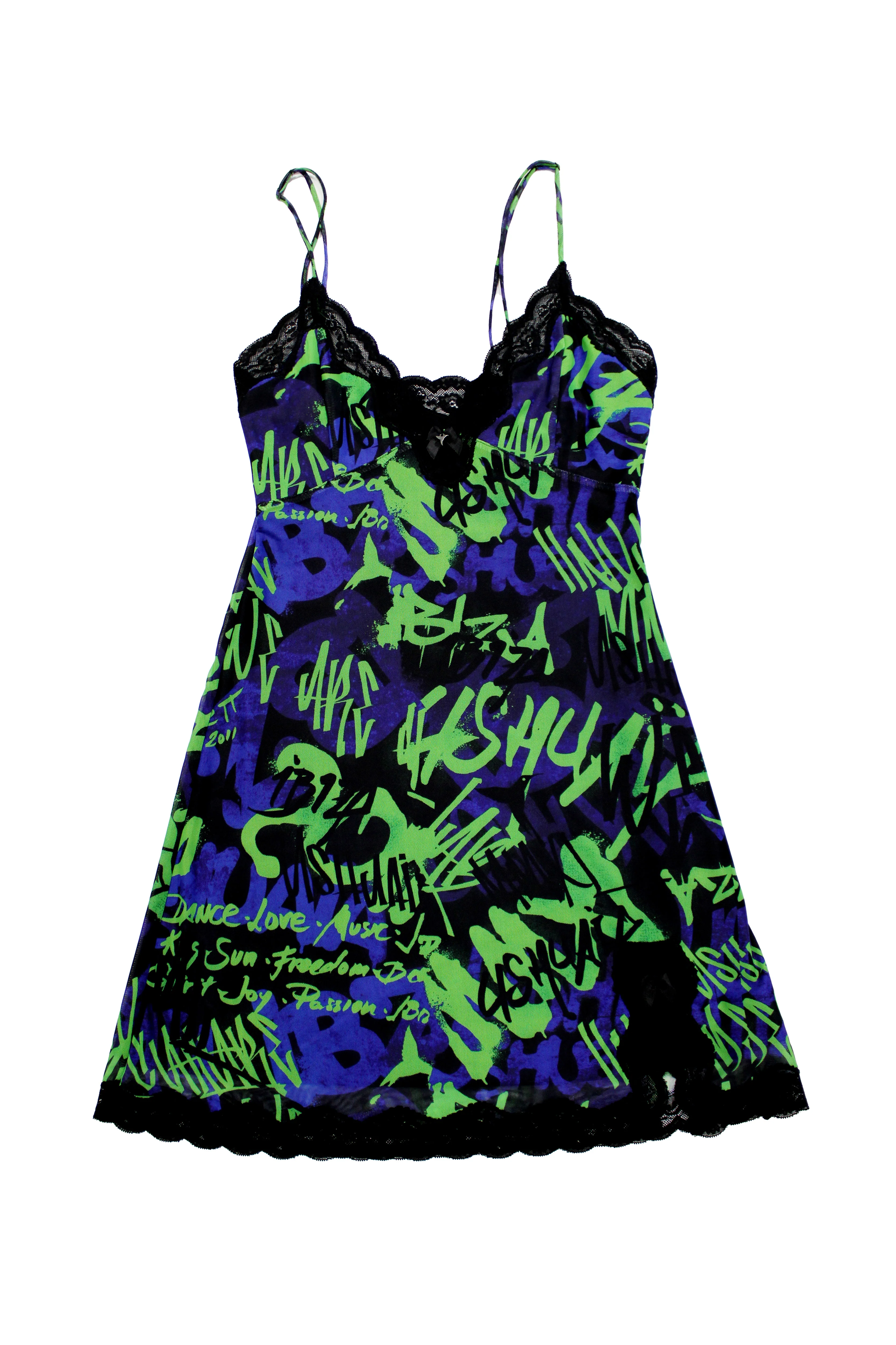 PRINT MESH LACE DRESS - Image 3